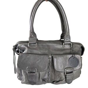 Day & Mood Soft Leather Aya Satchel Crossbody Bag Taupe Great Condition